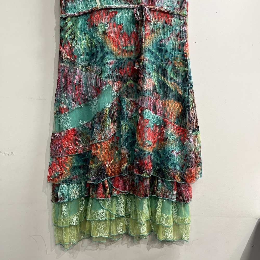 Tango Mango Y2K Dress Womens M Colorful Mesh Overlay Asymmetrical Fairy Whimsy - Picture 3 of 12